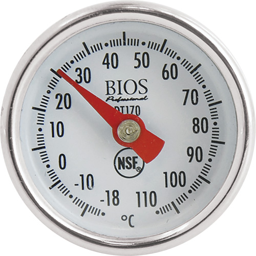 1" Dial Thermometer Celsius Only with Calibration Sleeve, Contact, Analogue, 0.4-230°F (-18-110°C) Pathway Supply LP