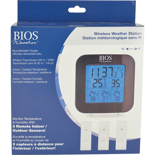 Wireless Weather Station with 3 Sensors, Non-Contact, Digital, 40-158°F (-40-70°C) Pathway Supply LP