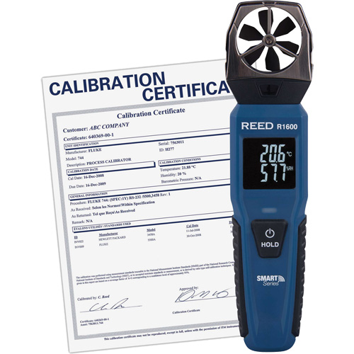 An&eacute;mom&egrave;tre &agrave; h&eacute;lices Bluetooth Smart avec certificat ISO, Enregistrement des donn&eacute;es, Gamme de v&eacute;locit&eacute; d'air de 0,6 - 25 m/sec/118 - 4921 pi/min/2,1 - 90 km/h/1,3 - 55,9 mi/h Pathway Supply LP