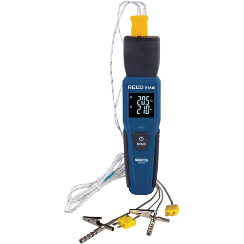 Thermom&egrave;tre &agrave; thermocouple de s&eacute;rie intelligente R1640 avec sondes pour fourneau/cong&eacute;lateur, Contact, Num&eacute;rique, 32-122°F (0-50°C) Pathway Supply LP