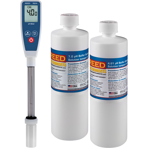 Long Stem pH Meter & 4pH/7pH Buffer Solution Kit Pathway Supply LP