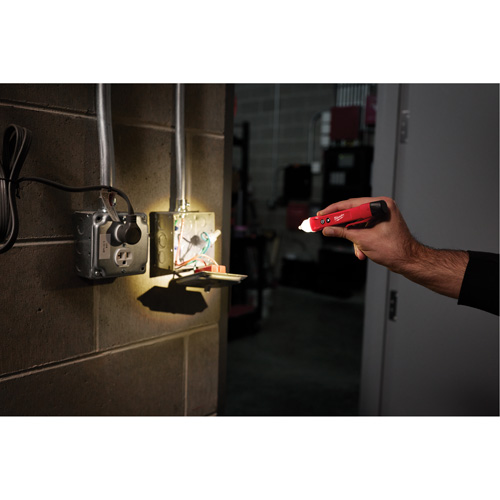 D&eacute;tecteur de tension avec DEL et testeur de prise DDFT, 50 V - 1000 V, Alerte Affichage & son Pathway Supply LP
