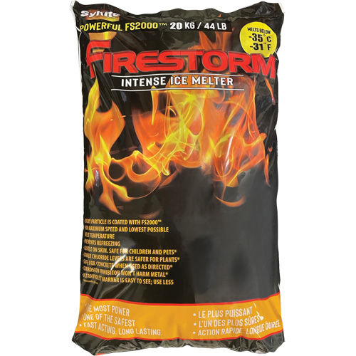 Firestorm Intense Ice Melters, Bag, 44 lbs. (20 kg), -35°C (-31°F) Melting Point Pathway Supply LP