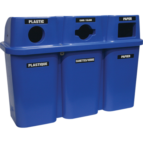 Recycling Containers Bullseye, Curbside, Plastic, 3 x 22 US Gal. Pathway Supply LP