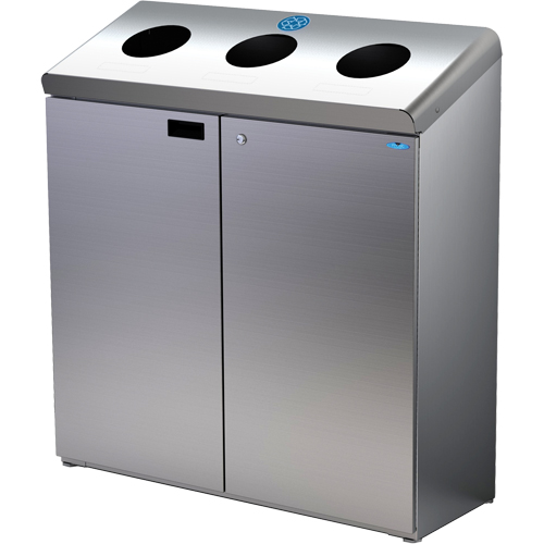 Floor Standing Recycling Station, Bulk, Stainless Steel, 42 gal. Pathway Supply LP