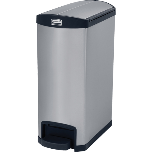 Slim Jim&reg; Waste Container, Stainless Steel, 13 US gal. Capacity Pathway Supply LP