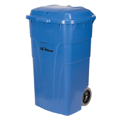 Roll Out Recycling Bin, Curbside, Polyethylene, 65 US gal. Pathway Supply LP