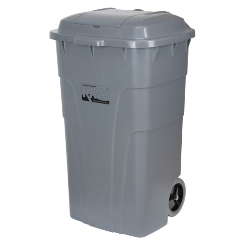 Roll Out Garbage Bin, Polyethylene, 65 US gal. Pathway Supply LP