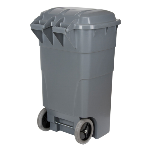 Roll Out Garbage Bin, Polyethylene, 65 US gal. Pathway Supply LP