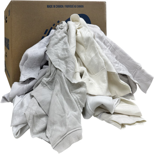 Chiffons de nettoyage, Molleton, Blanc, 20 lb Pathway Supply LP