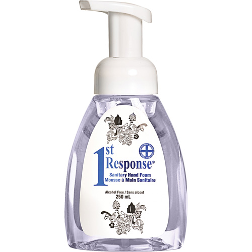 1st Response&reg; Sanitary Hand Foam, Liquid, 250 ml, Pump Bottle, Unscented Pathway Supply LP