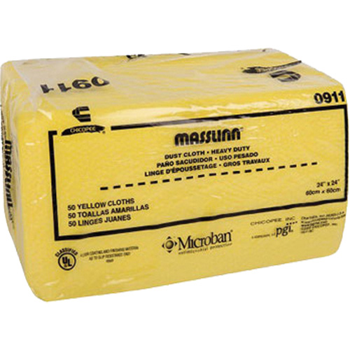 Masslin Heavy-Duty Dust Cloth, Microfibre, Yellow Pathway Supply LP