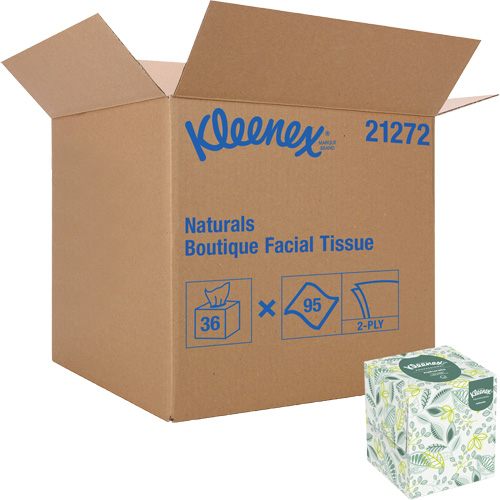 Papiers-mouchoirs Naturals Boutique* de Kleenex, 2 pli, 7,8" lo x 8,3" la, 95 feuilles/boîte Pathway Supply LP