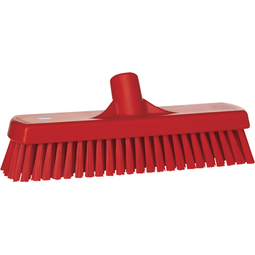 Brosse &agrave; r&eacute;curer pour planchers et murs, Crins Ferme, 12", Polyester, Rouge Pathway Supply LP
