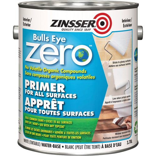 Bulls Eye Zero Low VOC Primer, 3.78 L, Gallon, Tintable White Pathway Supply LP