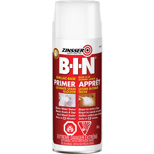B-I-N&reg; Shellac-Base Sealer Primer, 369 g, Aerosol Can, White Pathway Supply LP