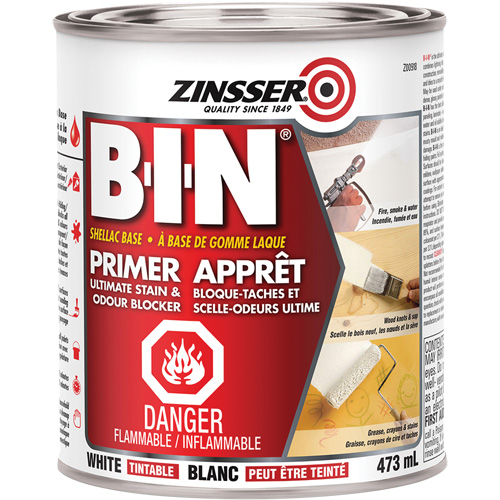 Appr&ecirc;t-scellant &agrave; base de gomme-laque B-I-N, 473 ml, Canette, Blanc teintable Pathway Supply LP