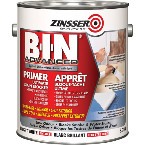 Appr&ecirc;t avanc&eacute; &agrave; base de gomme-laque synth&eacute;tique B-I-N, 3,78 L, Gallon, Blanc brillant teintable Pathway Supply LP