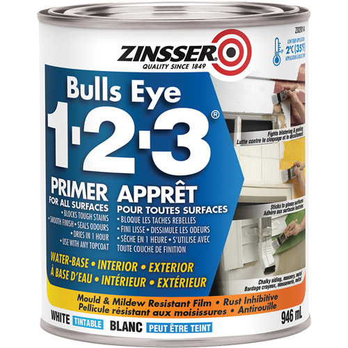 Bulls Eye 1-2-3&reg; Water-Base Primer, 946 ml, Can, White Pathway Supply LP