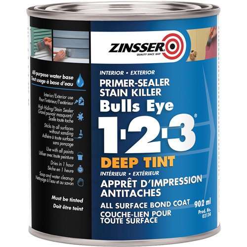 Appr&ecirc;t &agrave; teinte profonde Bulls Eye 1-2-3, 902 ml, Canette, Blanc Pathway Supply LP