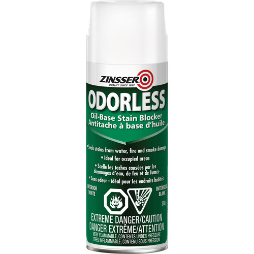 Odourless Oil-Base Stain Blocking Primer, White, Very Flat, Aerosol Can Pathway Supply LP