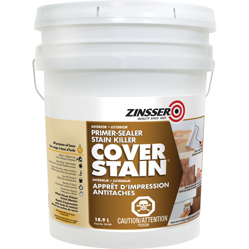 Scellant d'appr&ecirc;t &agrave; base d'huile Cover Stain, 18,9 L, Seau, Blanc Pathway Supply LP