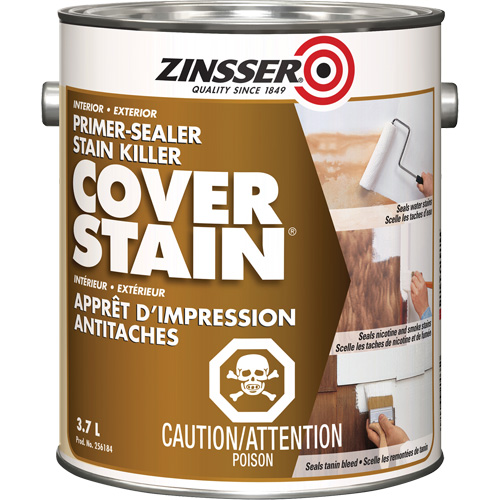 Scellant d'appr&ecirc;t &agrave; base d'huile Cover Stain, 3,7 L, Gallon, Blanc Pathway Supply LP