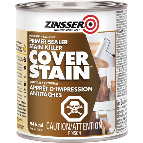 Scellant d'appr&ecirc;t &agrave; base d'huile Cover Stain, 946 ml, Canette, Blanc Pathway Supply LP