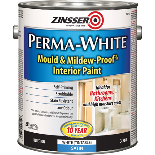 Perma-White&reg; Mold & Mildew-Proof Interior Paint, 3.78 L, Gallon, White Pathway Supply LP
