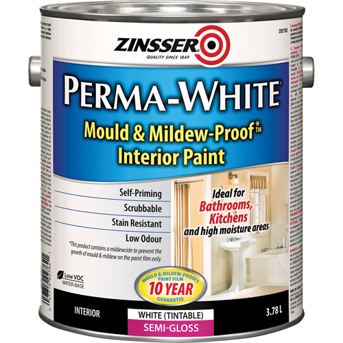 Peinture int&eacute;rieure Mold & Mildew-Proof Perma-White, 3,78 L, Gallon, Blanc Pathway Supply LP