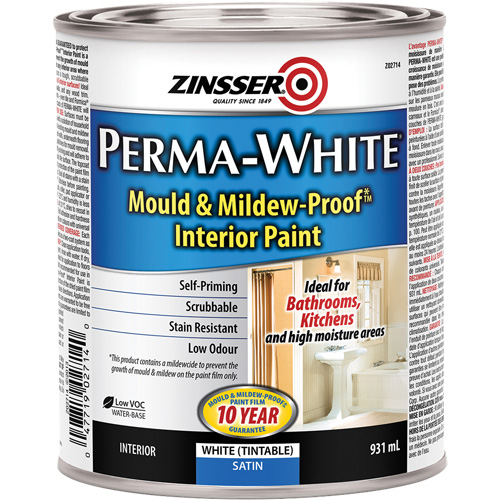 Perma-White&reg; Mold & Mildew-Proof Interior Paint, 931 ml, Can, White Pathway Supply LP