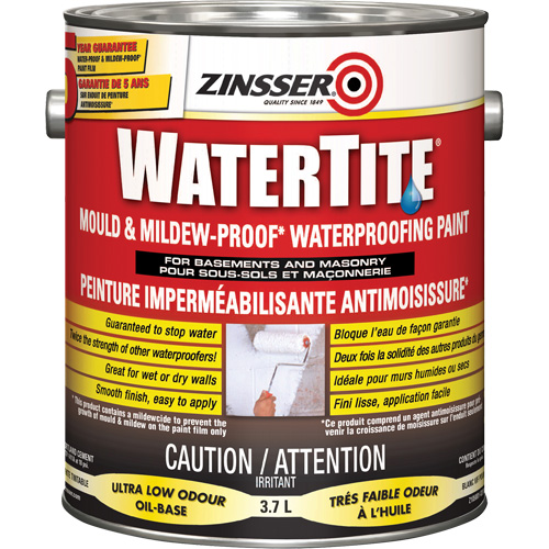 Peinture &agrave; l'&eacute;preuve de l'eau Watertite Mold & Mildew-Proof, Blanc, Satin&eacute;, 3,78 L, Gallon Pathway Supply LP
