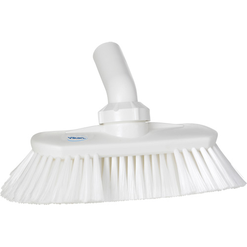 Brosse de lavage aliment&eacute;e en eau et &agrave; angle r&eacute;glable, Soies Doux, Longueur de 9-1/4", Blanc Pathway Supply LP