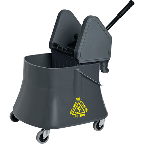 Ensemble de seau pour vadrouille et essoreuse Champ, Pression vers le bas, 10 gal. US (40 pintes), Gris Pathway Supply LP