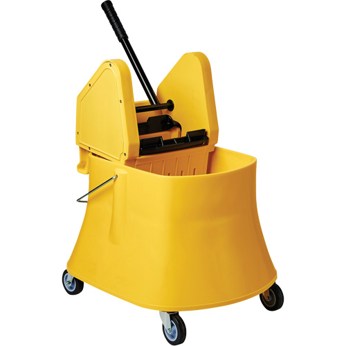 Ensemble de seau pour vadrouille et essoreuse Champ, Pression vers le bas, 7,5 gal. US (30 pintes), Jaune Pathway Supply LP