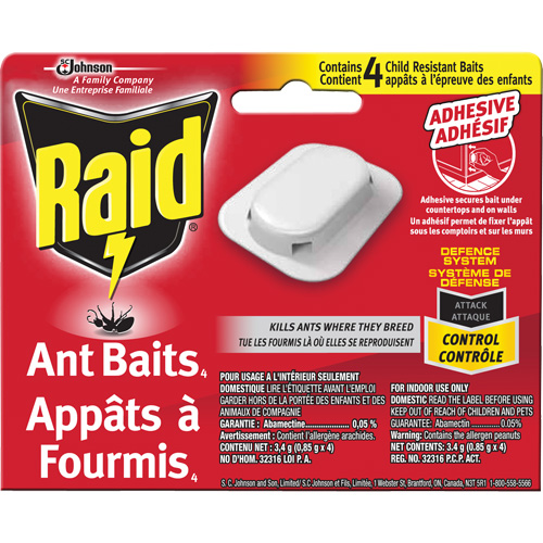 Raid&reg; Ant Bait Traps, 5" L x 6" W x 1" H Pathway Supply LP