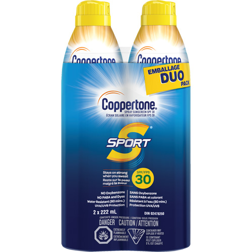 &eacute;cran solaire r&eacute;sistant &agrave; l'eau Sport, FPS 30, A&eacute;rosol Pathway Supply LP