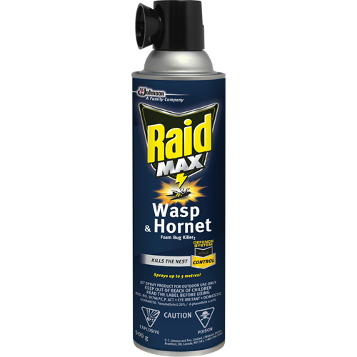 Mousse insecticide contre les gu&ecirc;pes et les frelons Raid Max, 500 g, Canette a&eacute;rosol, &agrave; base de solvant Pathway Supply LP