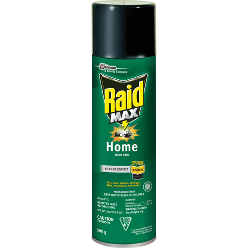 Raid&reg; Max&reg; Home Insect Killer Insecticide, 500 g, Aerosol Can, Solvent Base Pathway Supply LP
