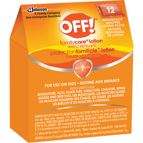 Insectifuge Off! Protection familiale, DEET &agrave; 7,5 %, Lotion, 6 g Pathway Supply LP