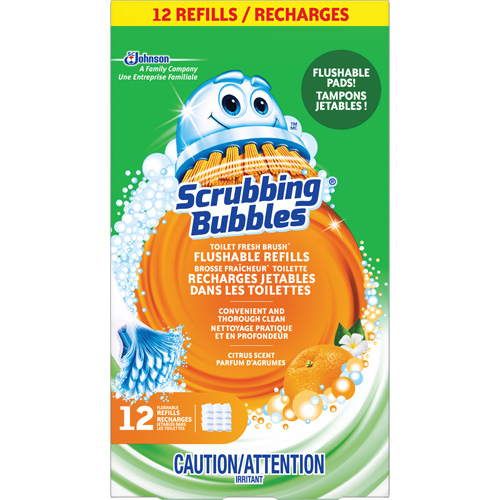 Recharge de tampons jetables dans les toilettes, pour la brosse pour cuvettes Scrubbing Bubbles Fresh Brush, Recharge Pathway Supply LP