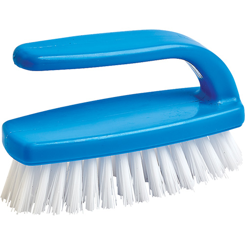 Brosse pour le nettoyage des ongles, 4" l, Soies Synth&eacute;tique, Bleu/Blanc Pathway Supply LP