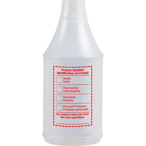 Bouteille &agrave; pulv&eacute;risateur ronde avec &eacute;tiquette SIMDUT, 24 oz Pathway Supply LP