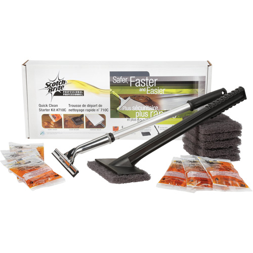 Trousse de d&eacute;marrage du syst&egrave;me de nettoyage rapide de plaque de cuisson Scotch-Brite Pathway Supply LP