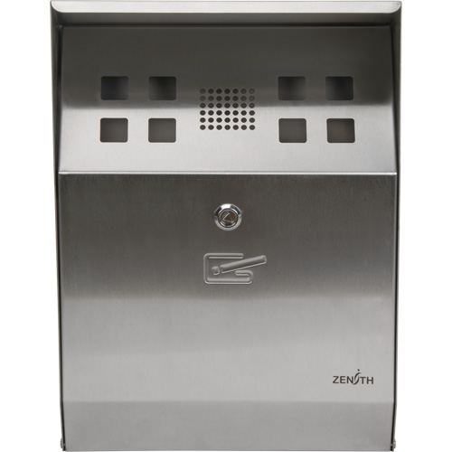 Smoking Receptacle, Wall-Mount, Stainless Steel, 1.6 Litres Capacity, 13-4/5" Height Pathway Supply LP