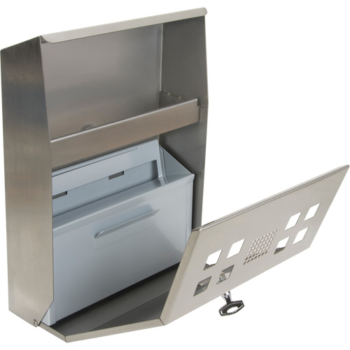 Smoking Receptacle, Wall-Mount, Stainless Steel, 1.6 Litres Capacity, 13-4/5" Height Pathway Supply LP