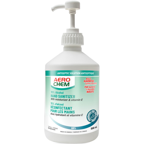 Gel d&eacute;sinfectant pour les mains, 500 ml, Bouteille &agrave; pompe, 70 % alcool Pathway Supply LP
