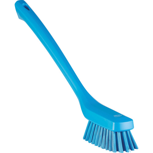 Narrow Long-Handle Cleaning Brush, Stiff Bristles, 16-1/2" Long, Blue Pathway Supply LP