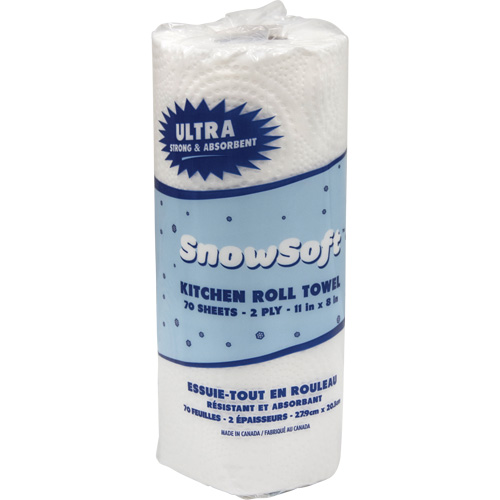 Snow Soft Premium Kitchen Towels, 2 Ply, 70 Sheets/Roll, 8" W, 11" L Pathway Supply LP