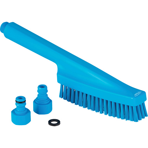 Brosse &agrave; main avec circulation d'eau, Soies Ferme, Longueur de 13", Bleu Pathway Supply LP